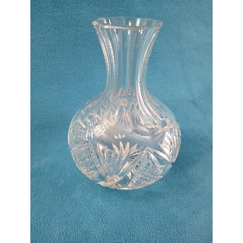 Vintage American Brilliant Cut Glass Crystal Glass Carafe Liquor Wine Decanter